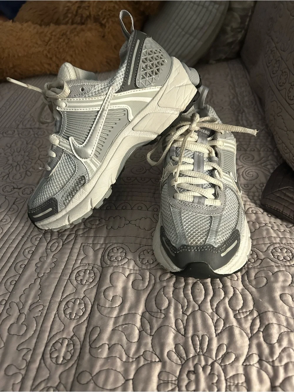 Nike White and Gray Trail Running Sneakers